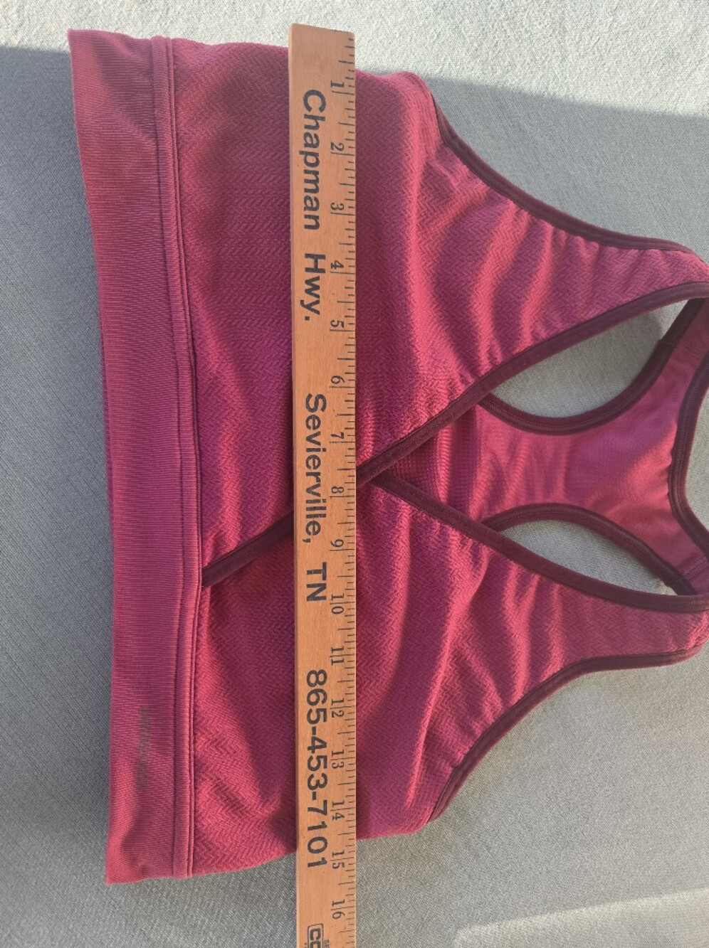 Patagonia Women’s Pink With Burgundy Trim Racerback Crossover Sports Bra. Sz XL - Picture 4 of 6